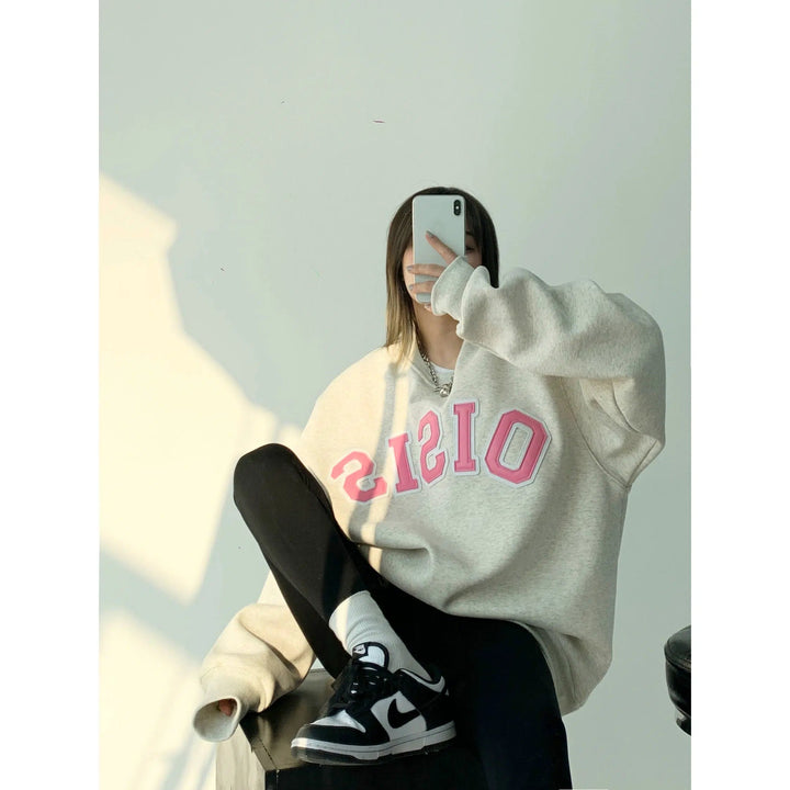 Graphic Lettering Oversized Sweatshirt