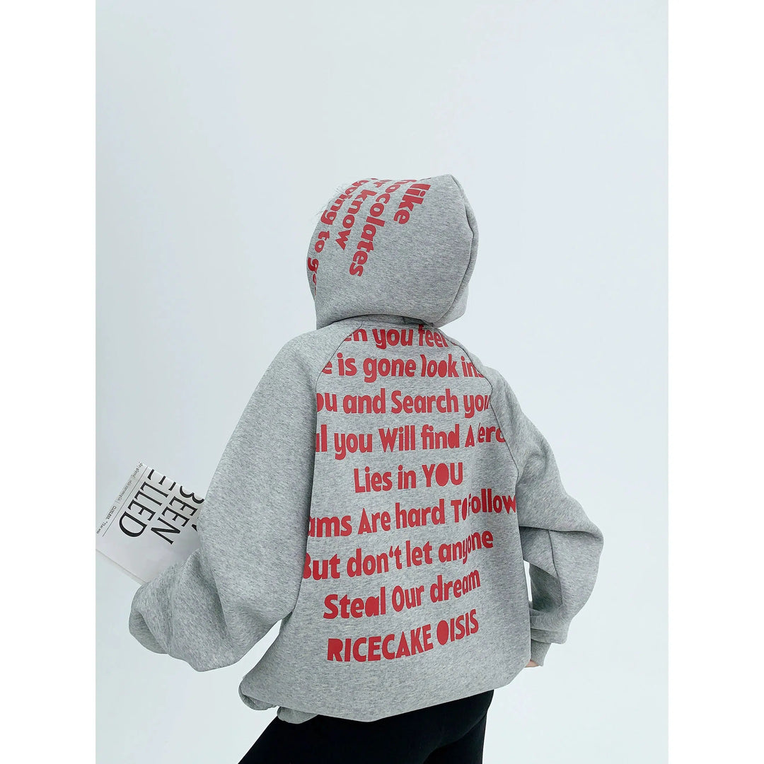 Text Design Graphic Print Hoodie