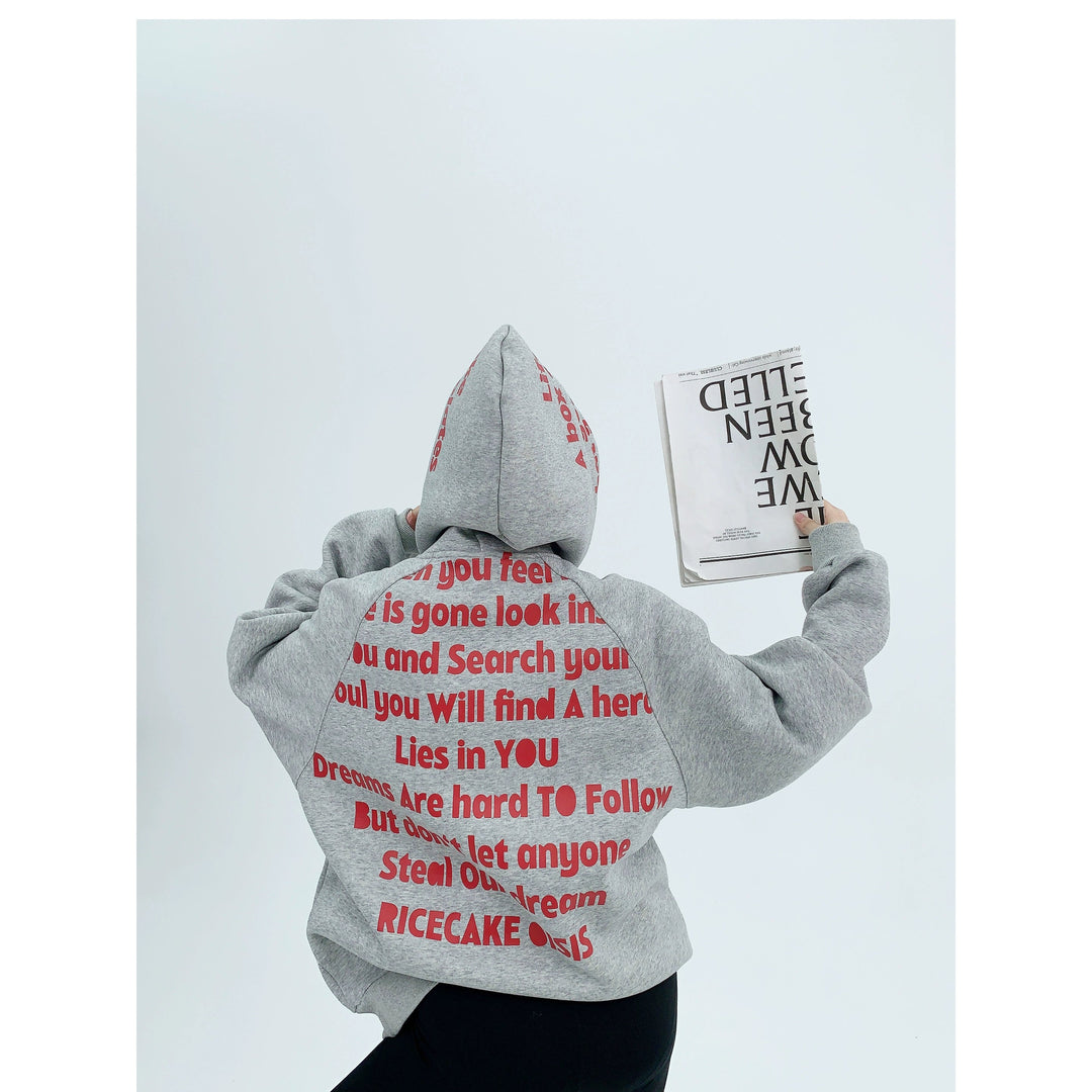 Text Design Graphic Print Hoodie