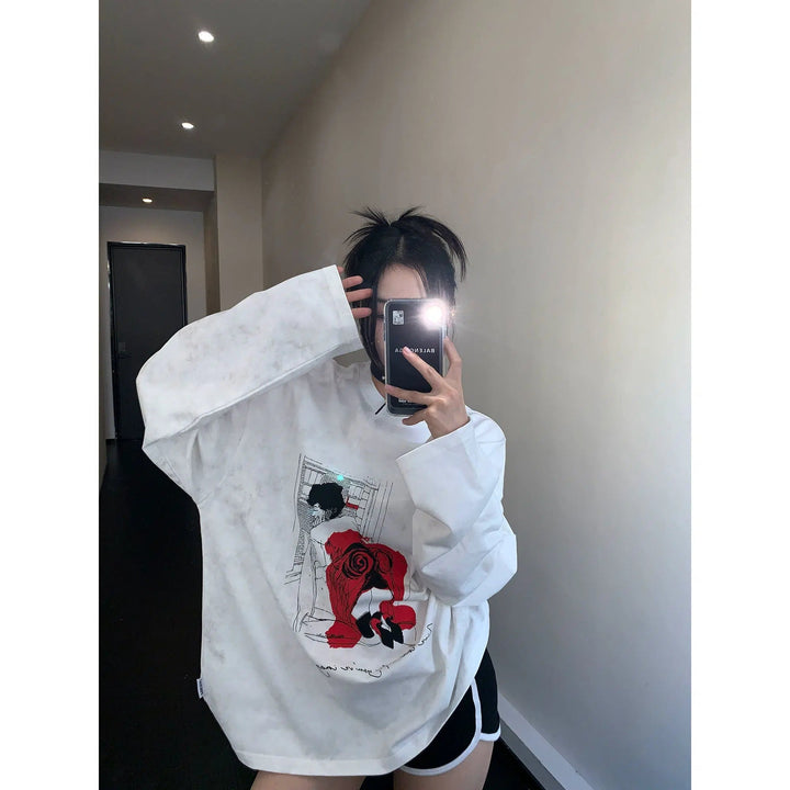 Graphic Print Oversized Sweatshirt