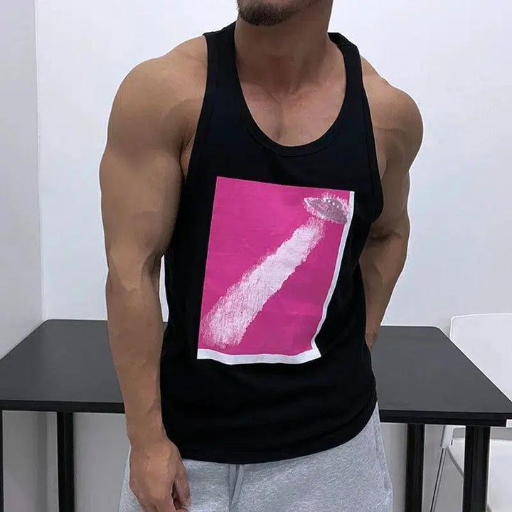 Graphic Printed Workout Vest