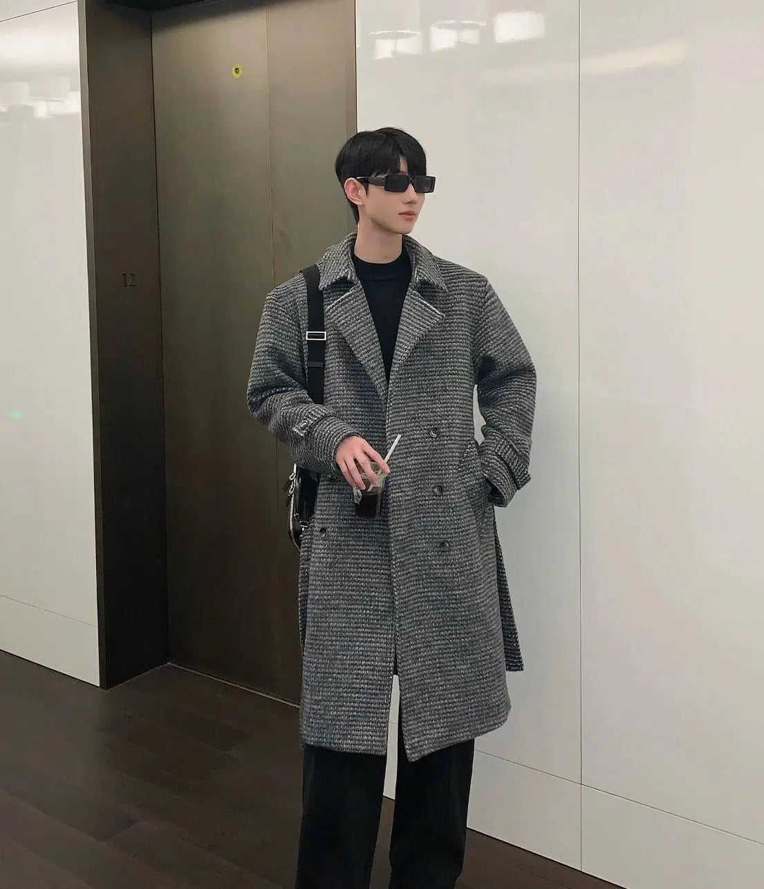 Gray Mid-length Woolen Trench Coat – The Korean Fashion