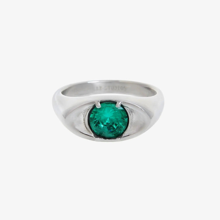 Green Gemstone Eye Ring