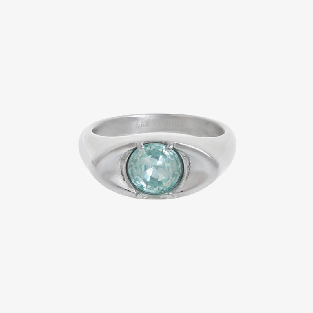 Green Gemstone Eye Ring