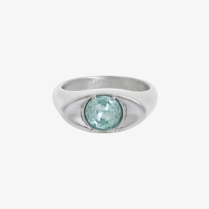 Green Gemstone Eye Ring