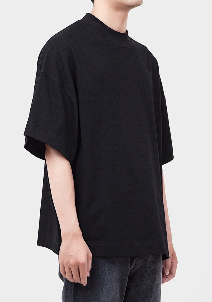 Half Turtleneck Drop Shoulder T-shirt