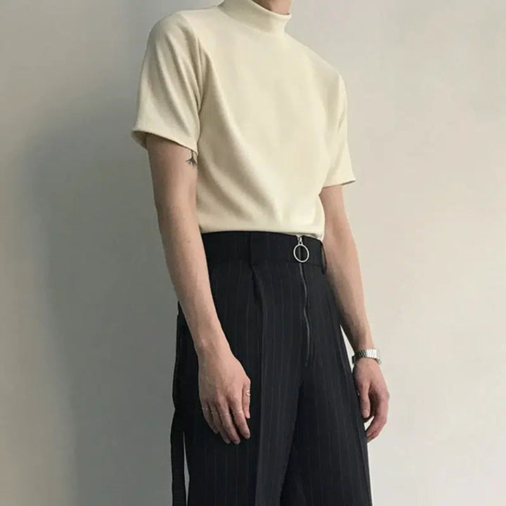 Half Turtleneck Short Sleeve T-shirt