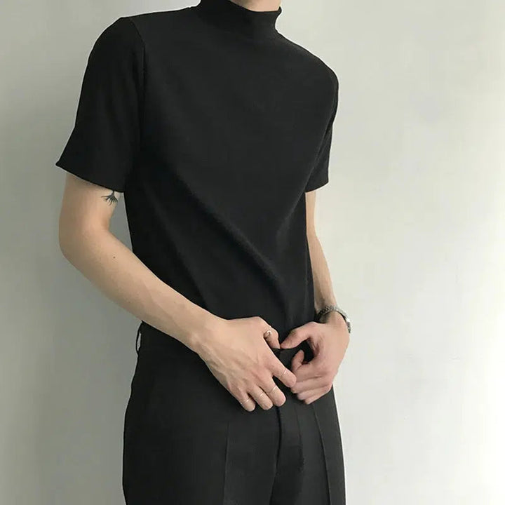 Half Turtleneck Short Sleeve T-shirt