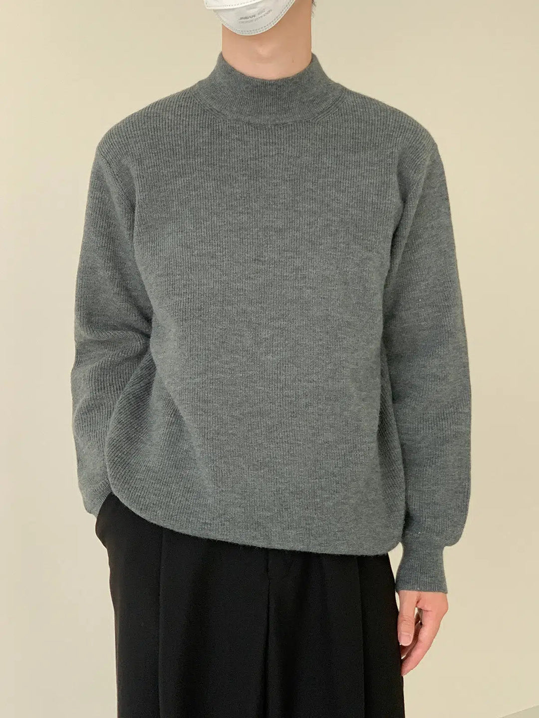 Half Turtleneck Solid Color Sweater