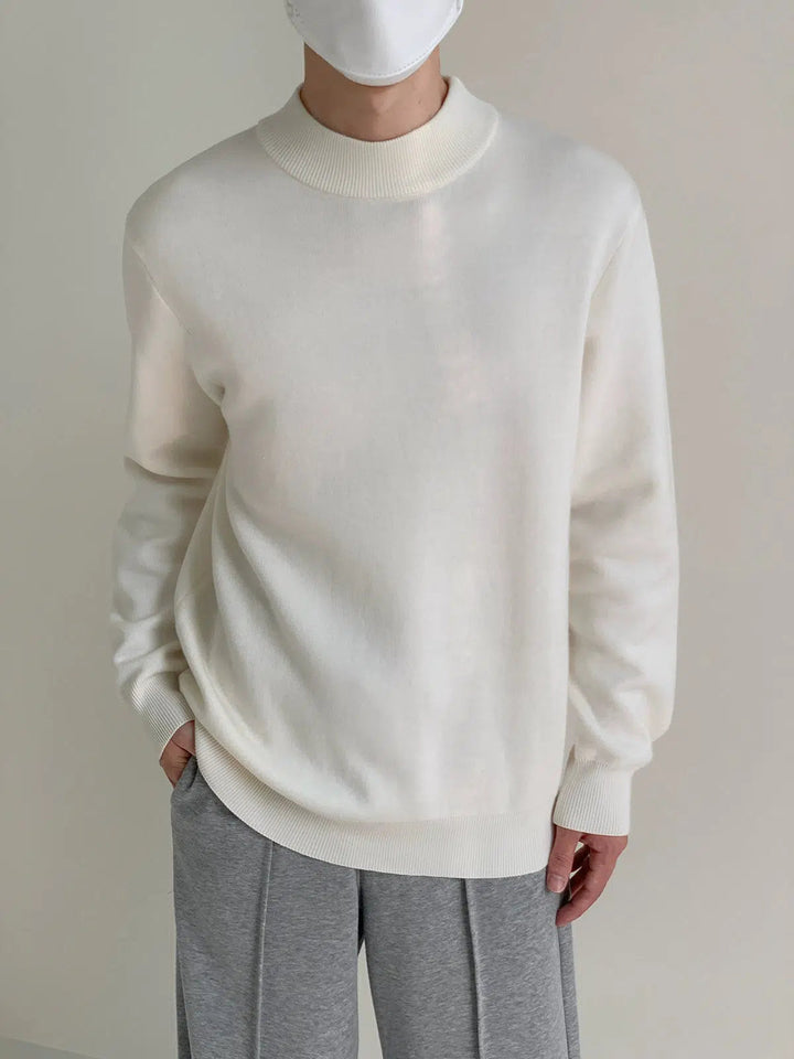 Half Turtleneck Solid Color Sweater