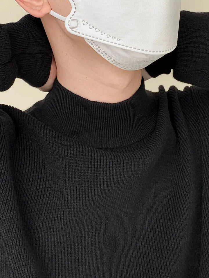 Half Turtleneck Solid Color Sweater