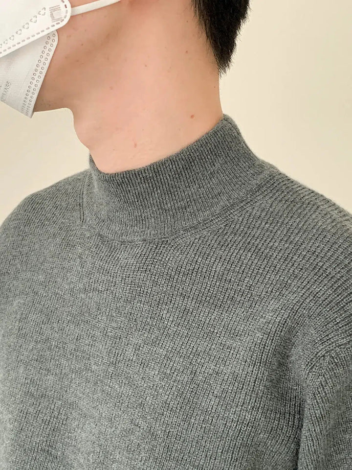 Half Turtleneck Solid Color Sweater