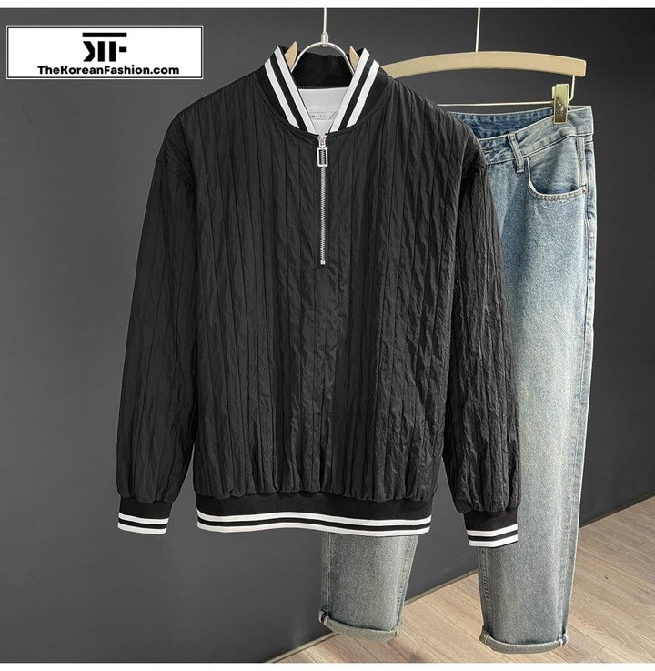 Half Zip Baseball Thin Jacket