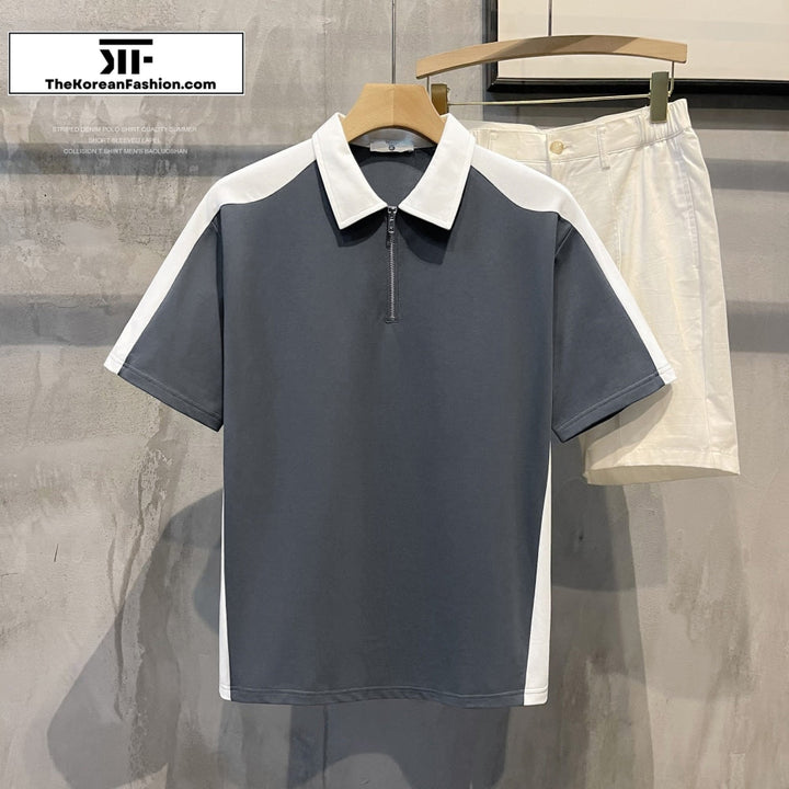 Half zipper Short-sleeved Polo T-Shirt