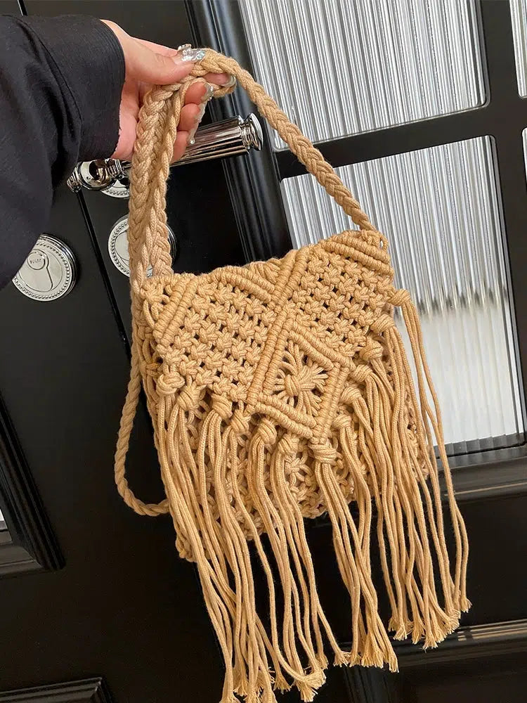 Hand-woven Tassel Shoulder Bag