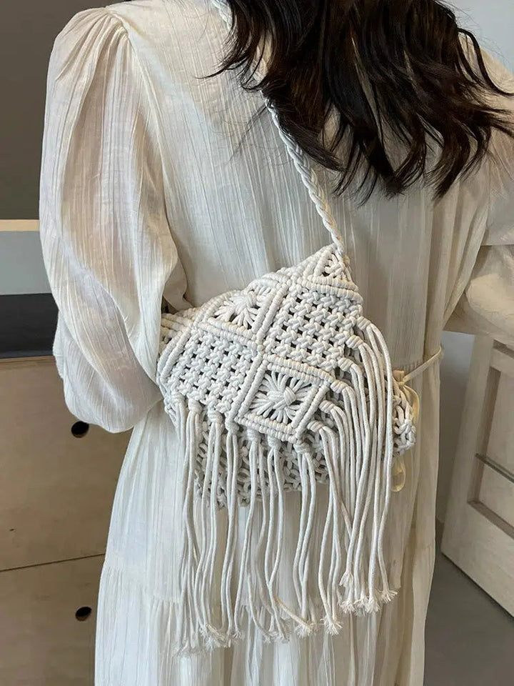 Hand-woven Tassel Shoulder Bag