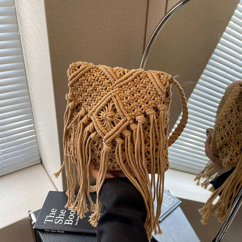 Hand-woven Tassel Shoulder Bag