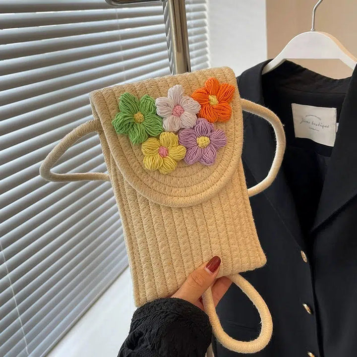 Handcrafted Floral Mobile Phone Bag