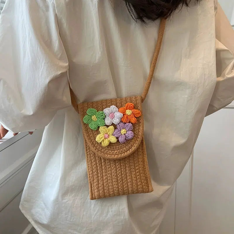 Handcrafted Floral Mobile Phone Bag