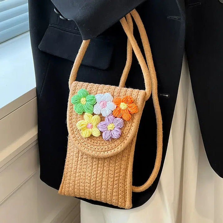 Handcrafted Floral Mobile Phone Bag