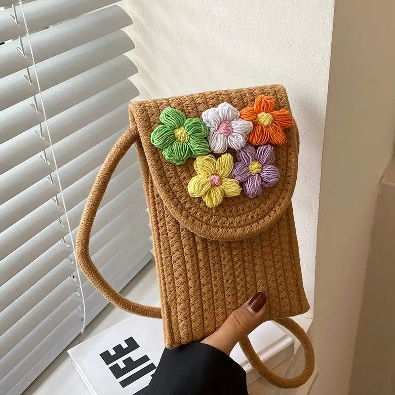 Handcrafted Floral Mobile Phone Bag