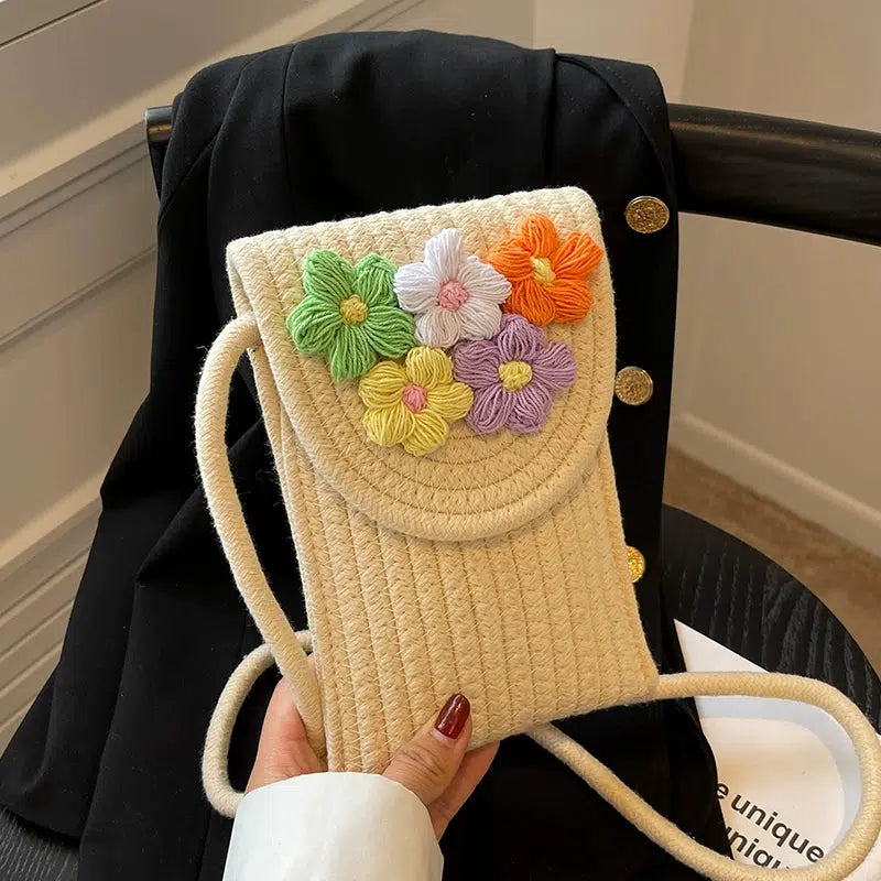 Handcrafted Floral Mobile Phone Bag