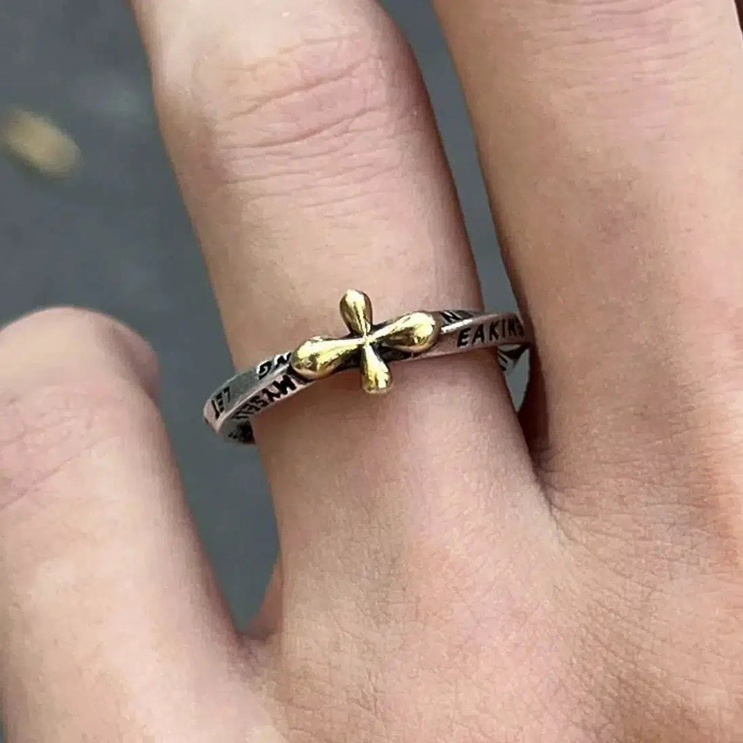 Heart Cross Accent Ring