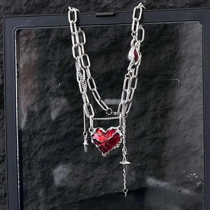 Heart Cross Charm Necklace