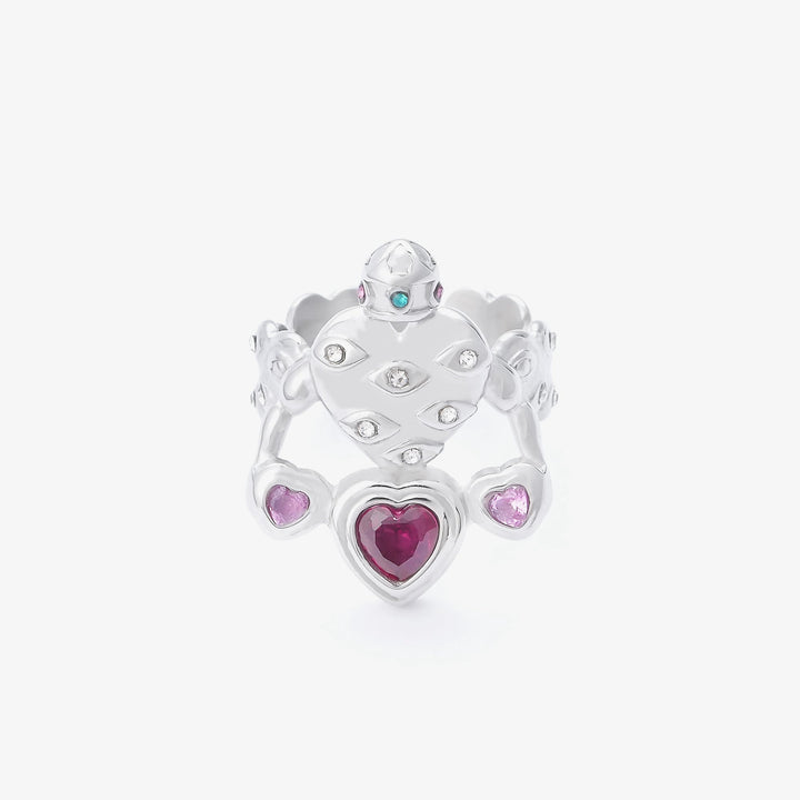 Heart Motif Gemstone Ring