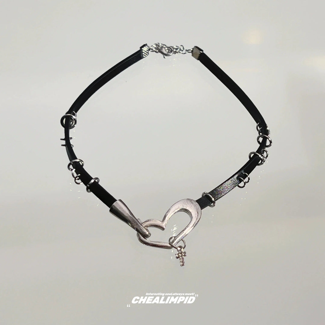 Heart Pendant Choker with Key Charm