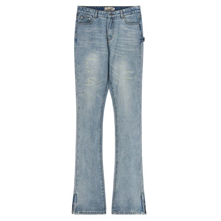 Hem Zipper Vibe Washed Jeans