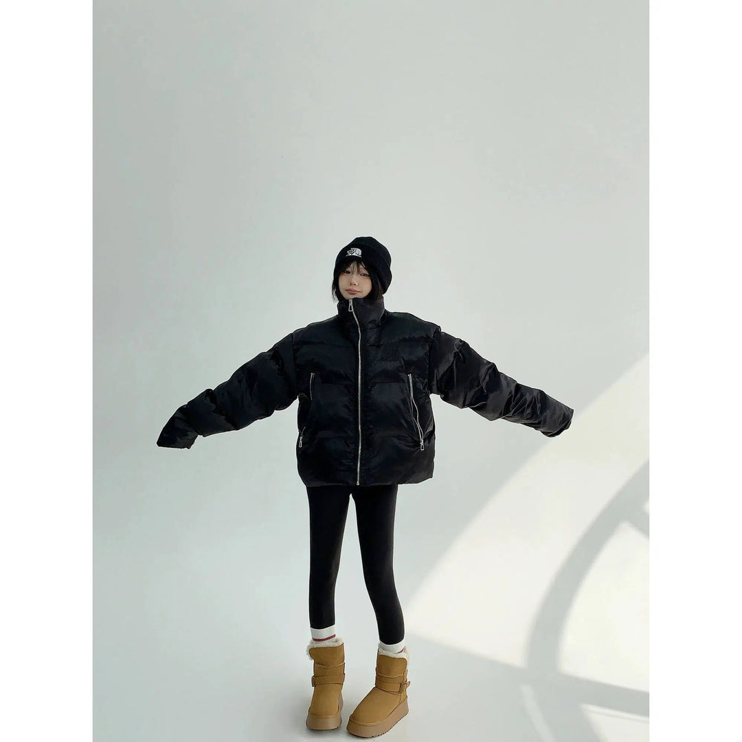 High Collar Quilted Puffer Jacket