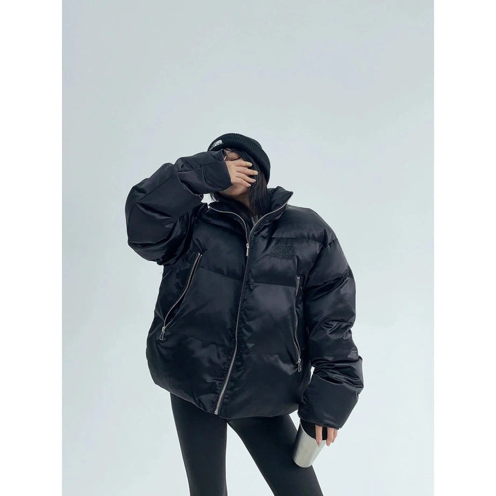 High Collar Quilted Puffer Jacket