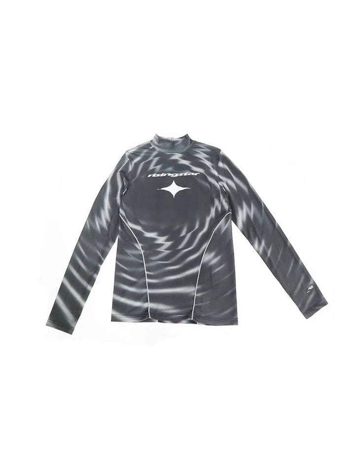 High Collar Reflective Long-sleeve Shirt