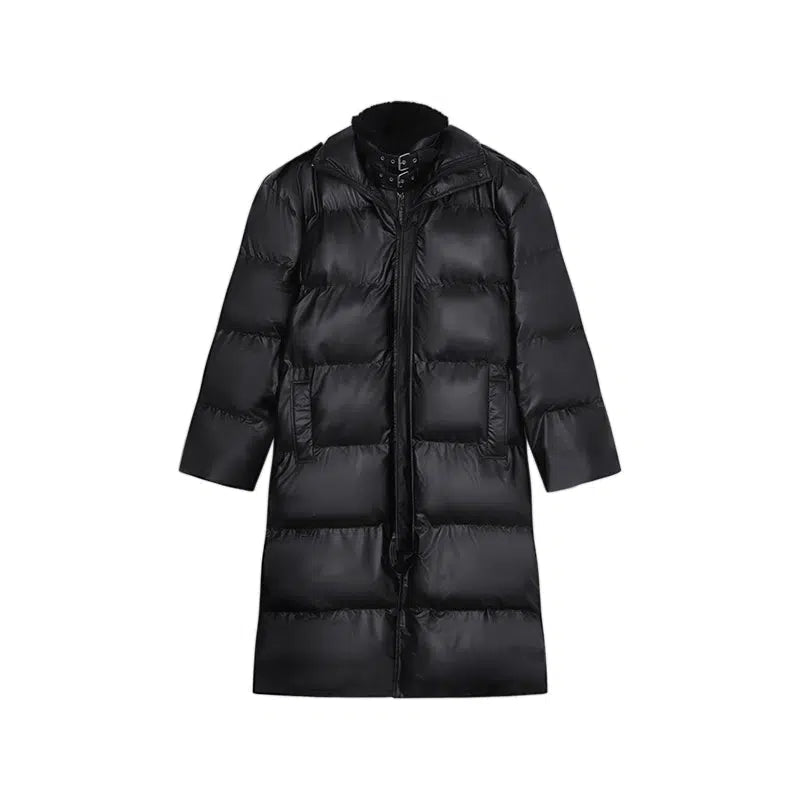 High Fur Collar Long Cotton-Padded Jacket