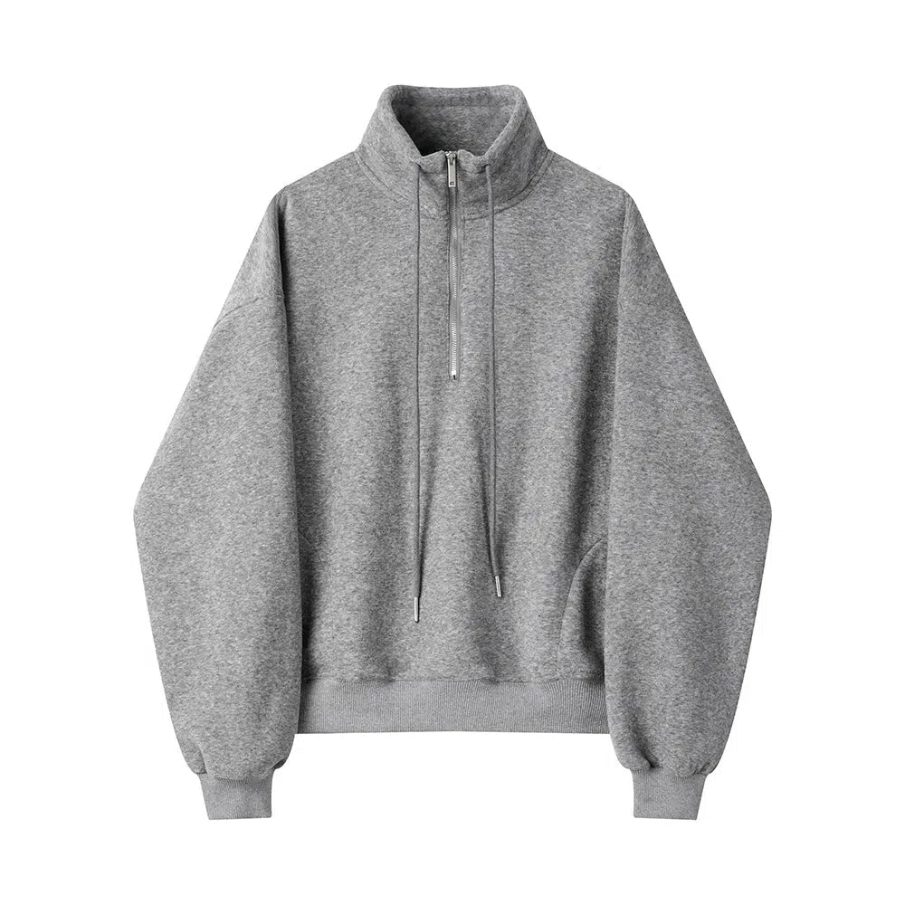 High Neck Zip-up Sweatshirt