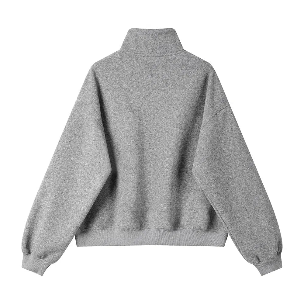 High Neck Zip-up Sweatshirt