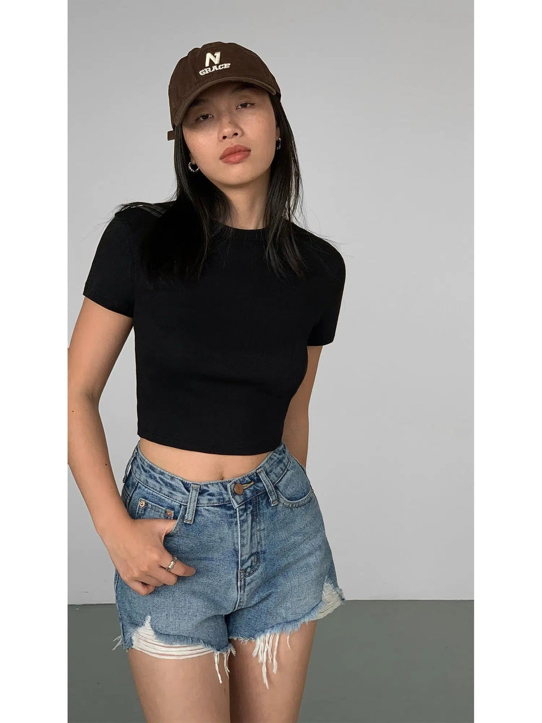 High Waist Cropped T-shirt