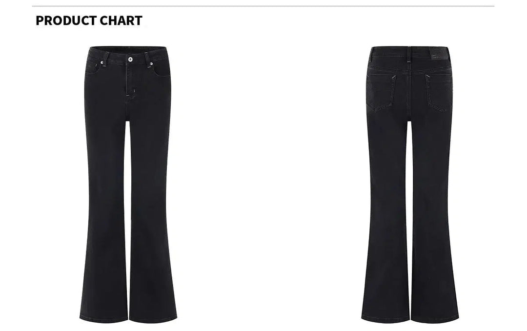 High-Waist Flared Casual Pants with Contrast Stitching