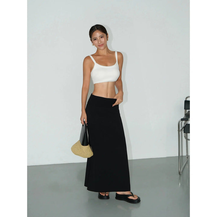 High Waist Slim Fit Maxi Skirts