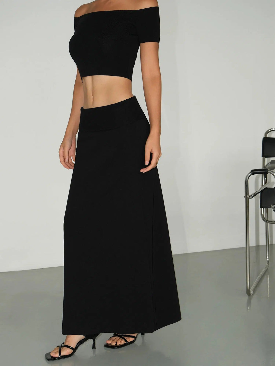 High Waist Slim Fit Maxi Skirts