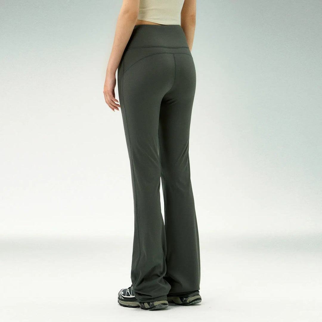 High-Waist Stretch Fit Casual Pants with Seamless Design