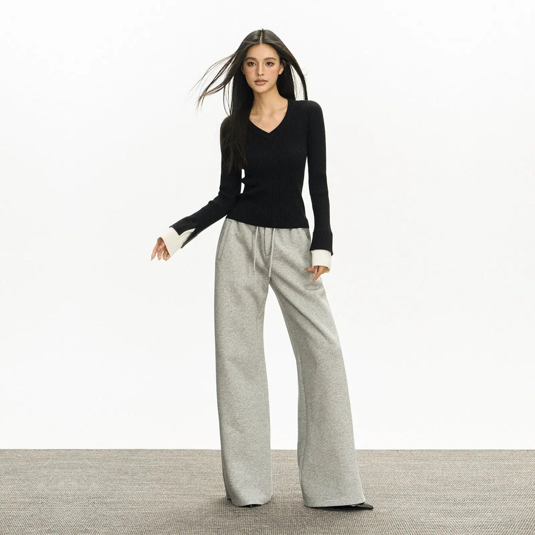 High-Waist Wide-Leg Comfort Sports Pants