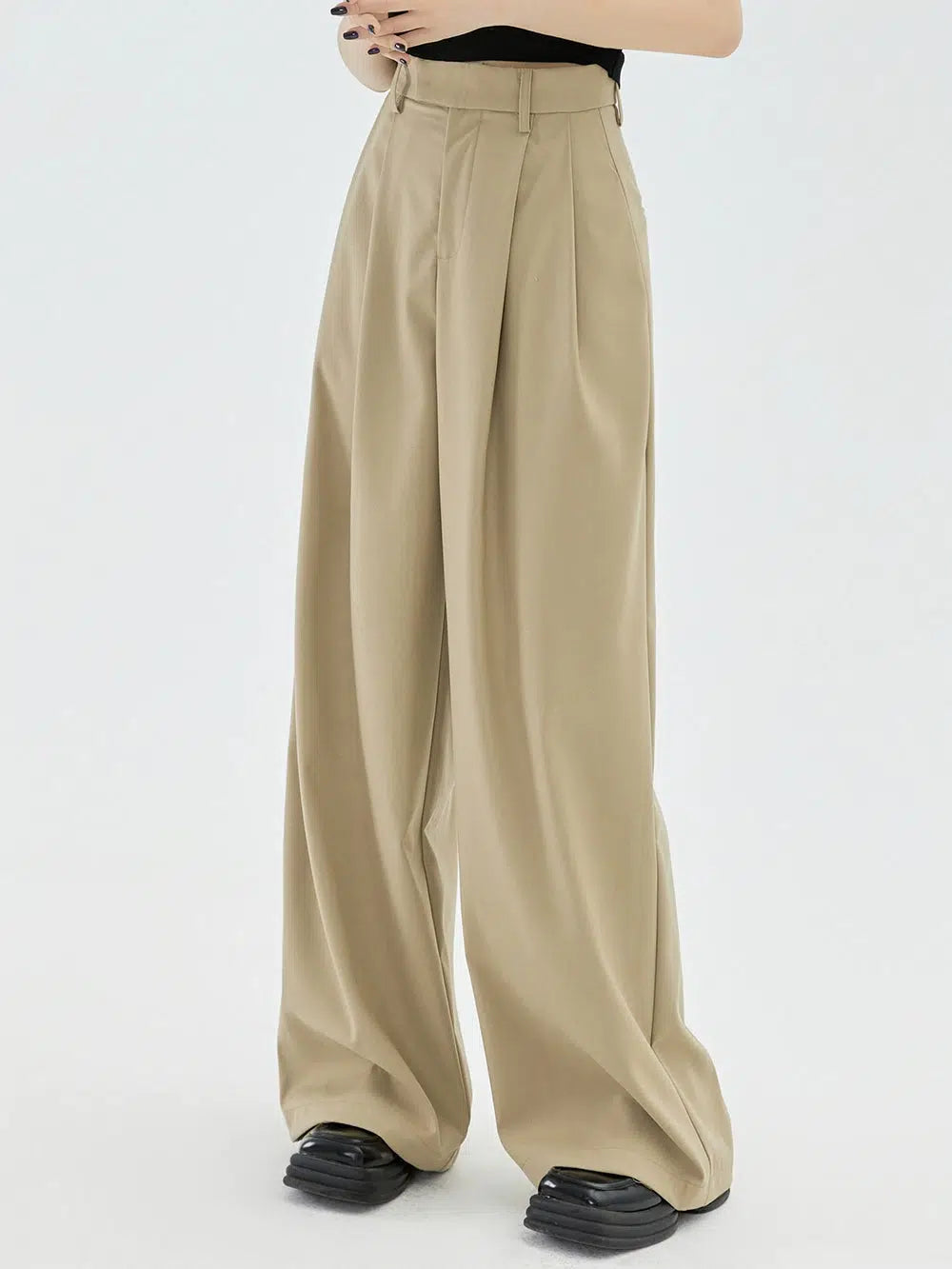 High Waist Wide Leg Drape Pants