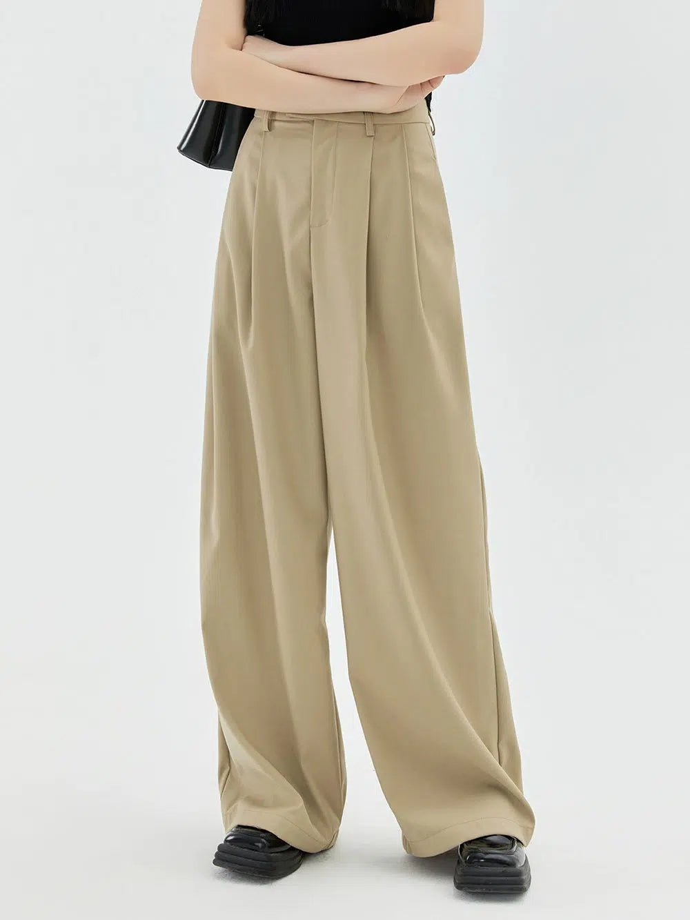 High Waist Wide Leg Drape Pants