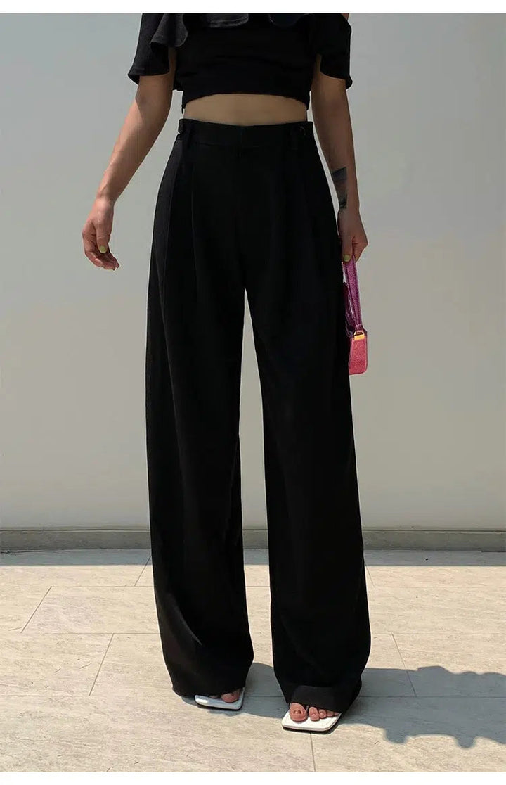 High Waist Wide Leg Pleated Pants