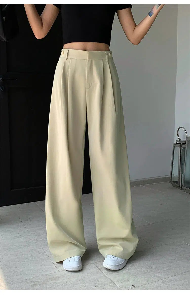 High Waist Wide Leg Pleated Pants