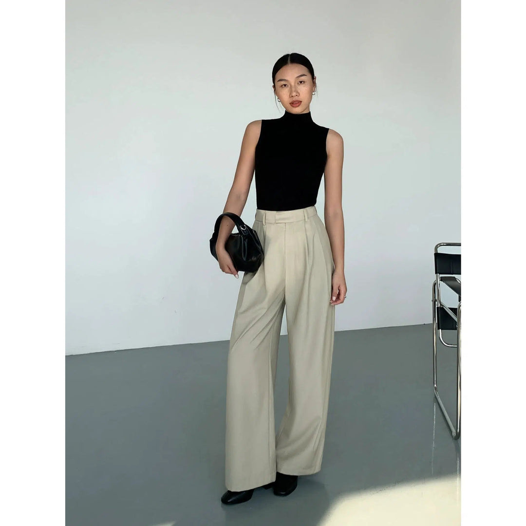 High Waist Wide-leg Casual Pants