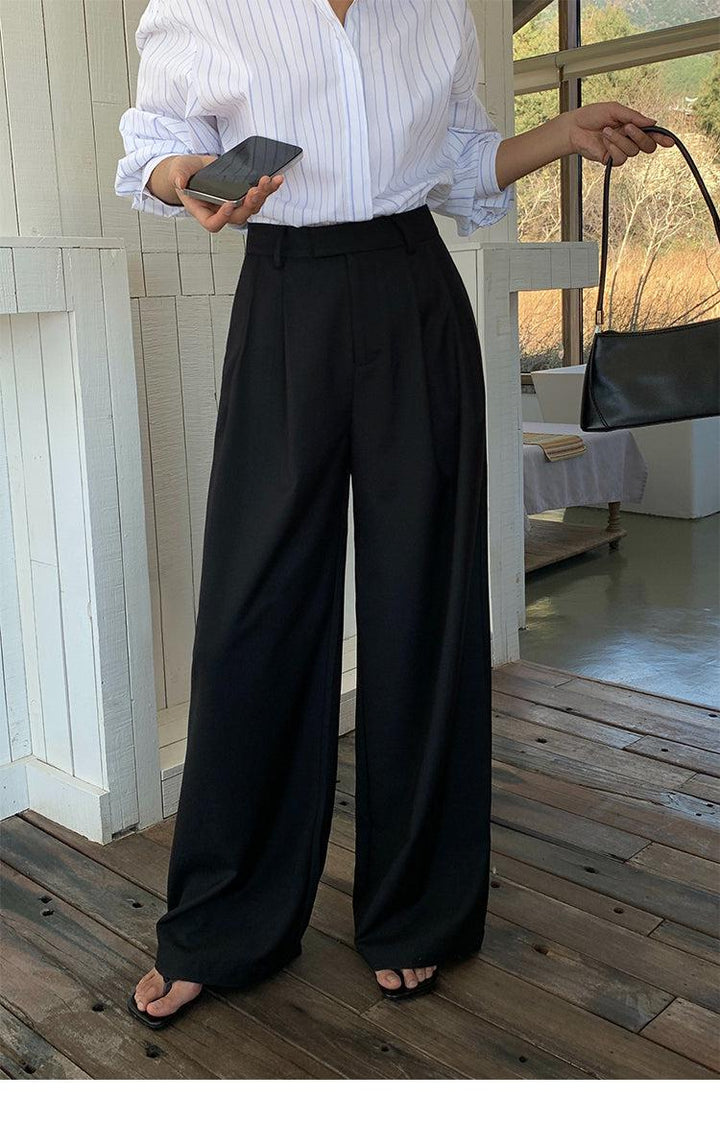 High Waist Wide-leg Casual Pants