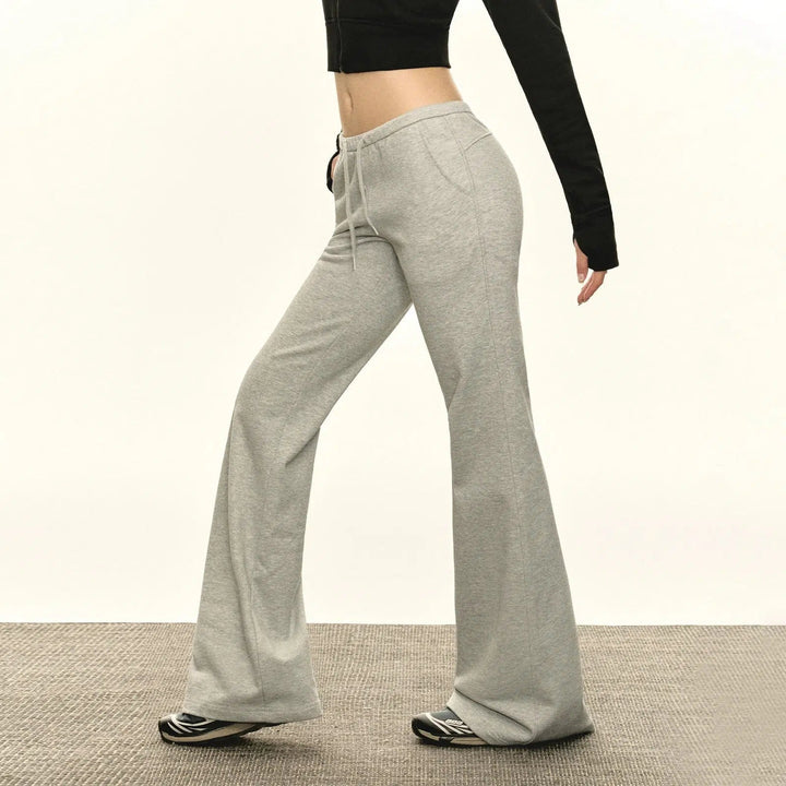 High-Waisted Flared Athletic Pants with Comfort Fit